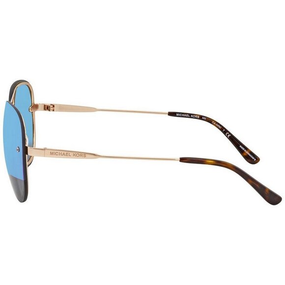 Michael Kors Block Cobalt Pilot Sunglasses MK1026-1116F3 Gold 59-13-135 MSRP159